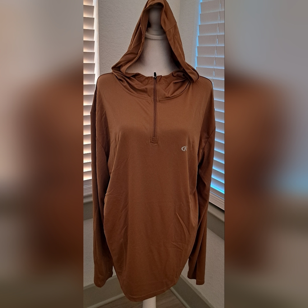 Brown Light Weight Hooded Pullover. Size XL.